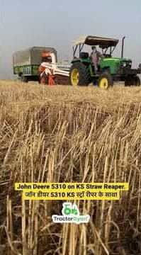 John Deere 5310 Tractor Performace With KSA Straw Reaper India Video | Tractor Gyan