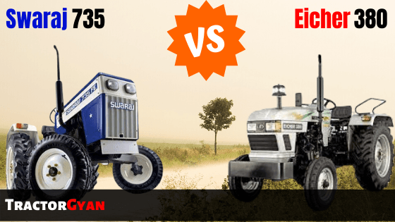 Swaraj 735 VS Eicher 380 Tractor comparison in India image