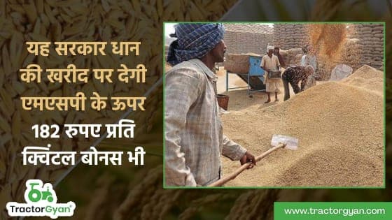 यह सरकार धान की खरीद पर देगी एमएसपी के ऊपर 182 रुपए प्रति क्विंटल बोनस image
