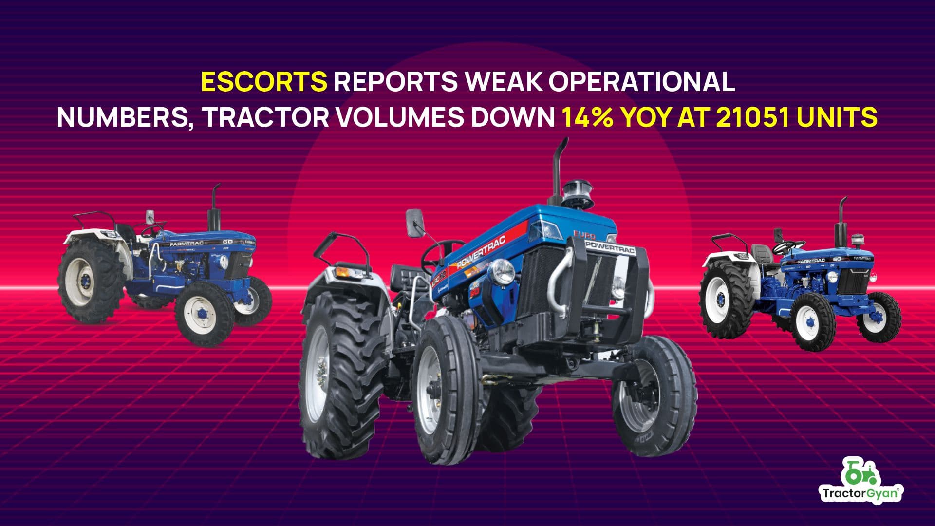 Escorts reports weak Operational numbers, Tractor volumes down 14% YoY at 21051 units image