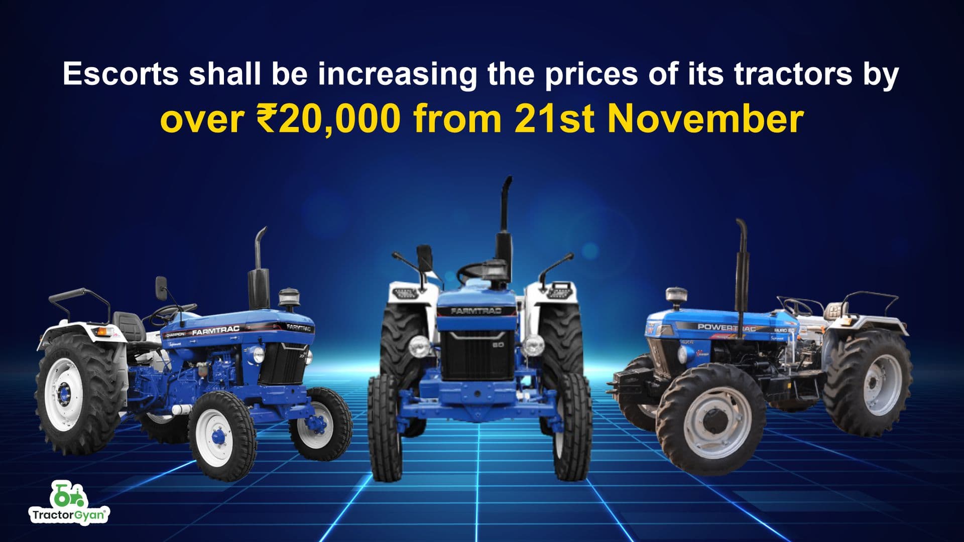Escorts shall be increasing the prices of its tractors by over ₹20,000 from 21st November image