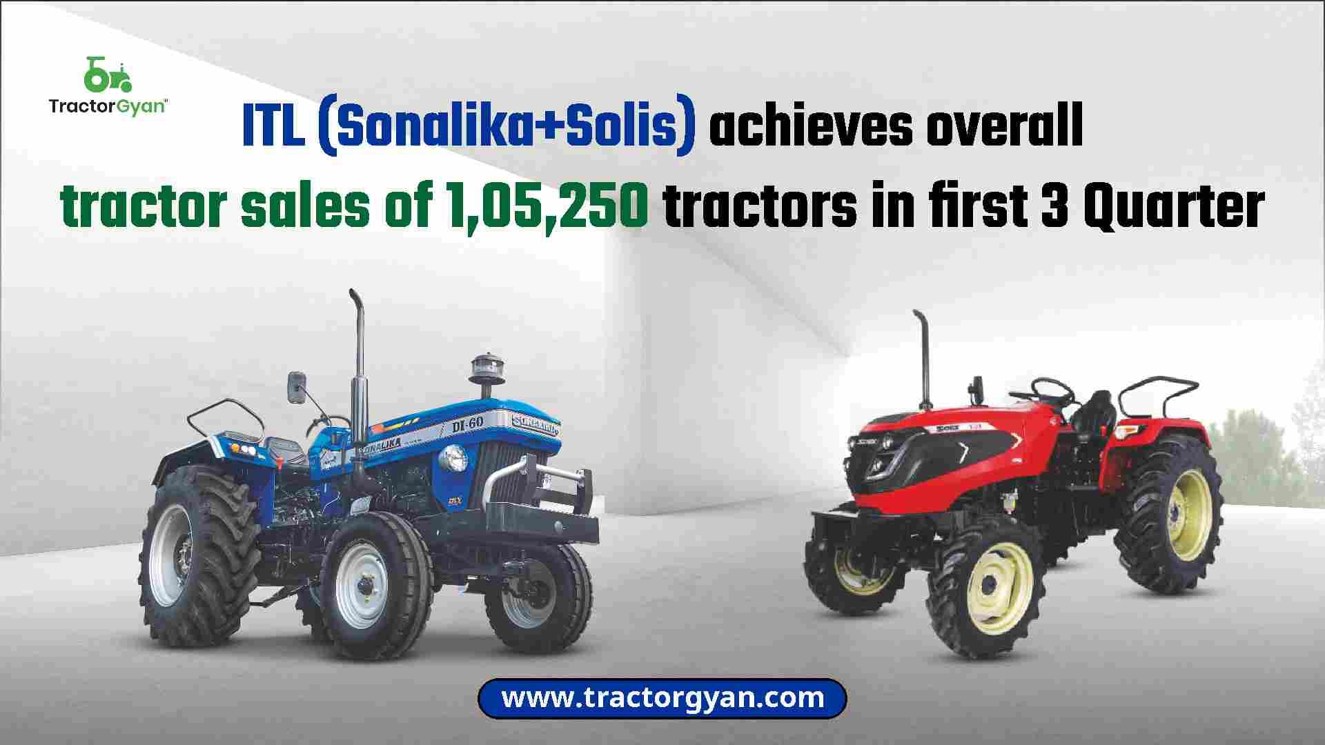 ITL (Sonalika+Solis) achieves overall tractor sales of 1,05,250 tractors in first 3 Quarter image