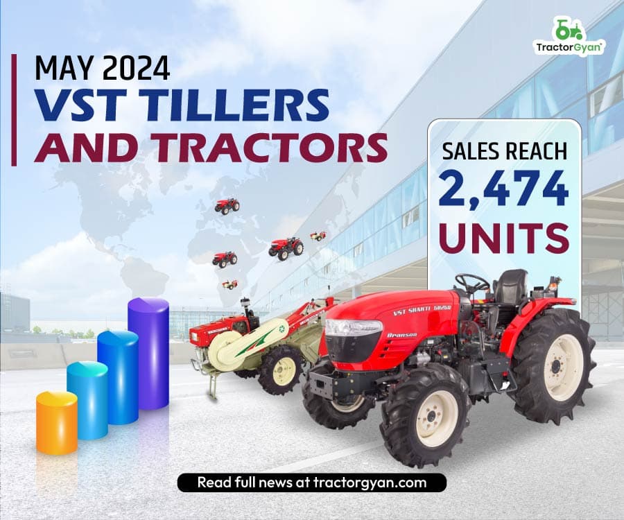 May 2024 VST Tillers and Tractors Sales Reach 2,474 Units May 2024 VST Tillers and Tractors Sales Reach 2,474 Units image
