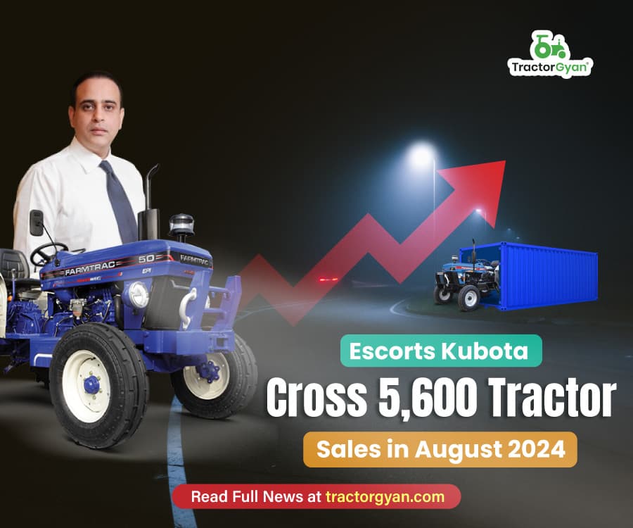 Escorts Kubota Cross 5,600 Tractor Sales in August 2024 Escorts Kubota Cross 5,600 Tractor Sales in August 2024 image
