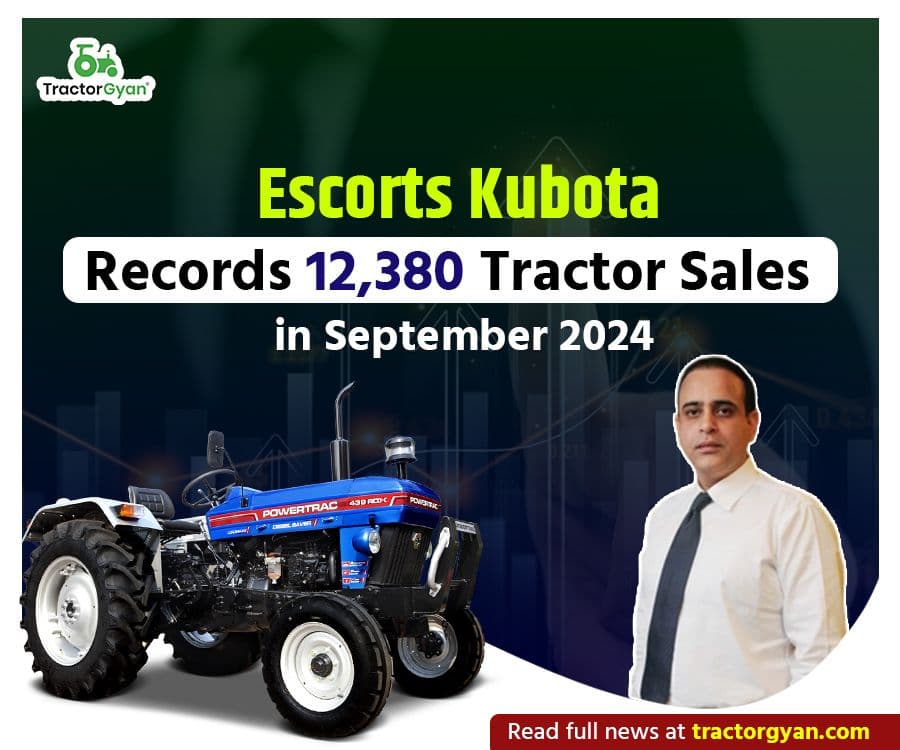 Escorts Kubota Records 12,380 Tractor Sales in September 2024 Escorts Kubota Records 12,380 Tractor Sales in September 2024