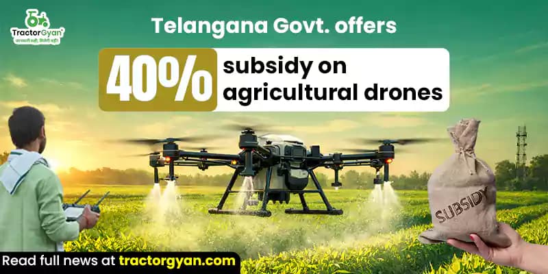 Telangana Govt. offers 40% subsidy on agricultural drones Telangana Govt. offers 40% subsidy on agricultural drones image