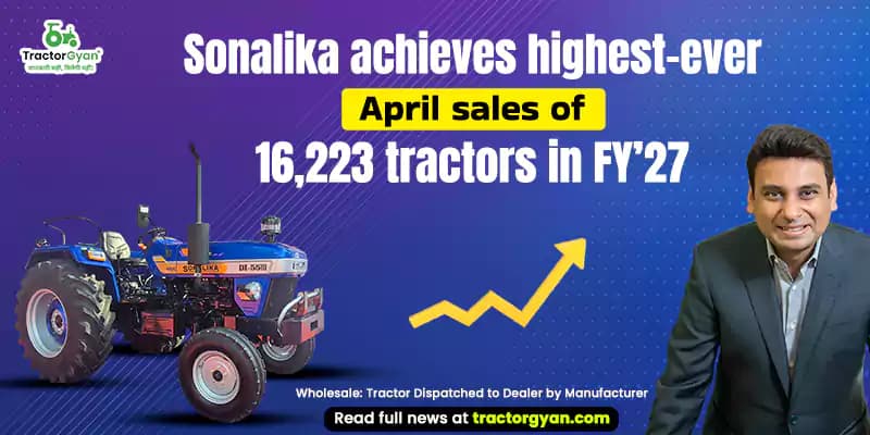 Sonalika achieves highest-ever April sales of 16,223 tractors in FY’27 Sonalika achieves highest-ever April sales of 16,223 tractors in FY’27 image