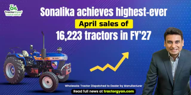 Sonalika achieves highest-ever April sales of 16,223 tractors in FY’27 Sonalika achieves highest-ever April sales of 16,223 tractors in FY’27 image