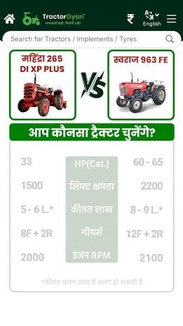 Mahindra 265 DI XP Plus vs Swaraj 963 FE Tractor Comparison Video | Specs, Price & Features - Tractor Gyan Mahindra 265 DI XP Plus vs Swaraj 963 FE Tractor Comparison Video | Specs, Price & Features - Tractor Gyan
