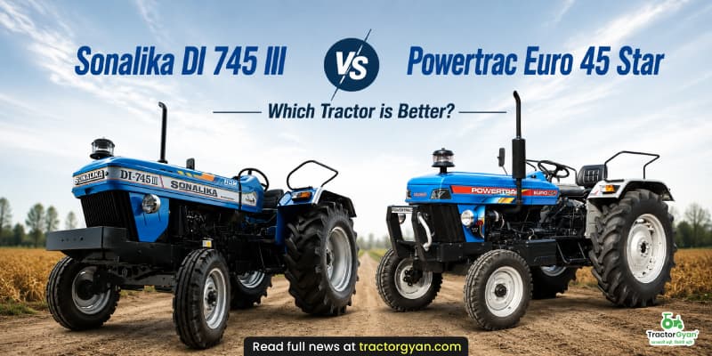 Sonalika DI 745 III vs Powertrac Euro 45 Star: Which tractor is better? Sonalika DI 745 III vs Powertrac Euro 45 Star: Which tractor is better? image