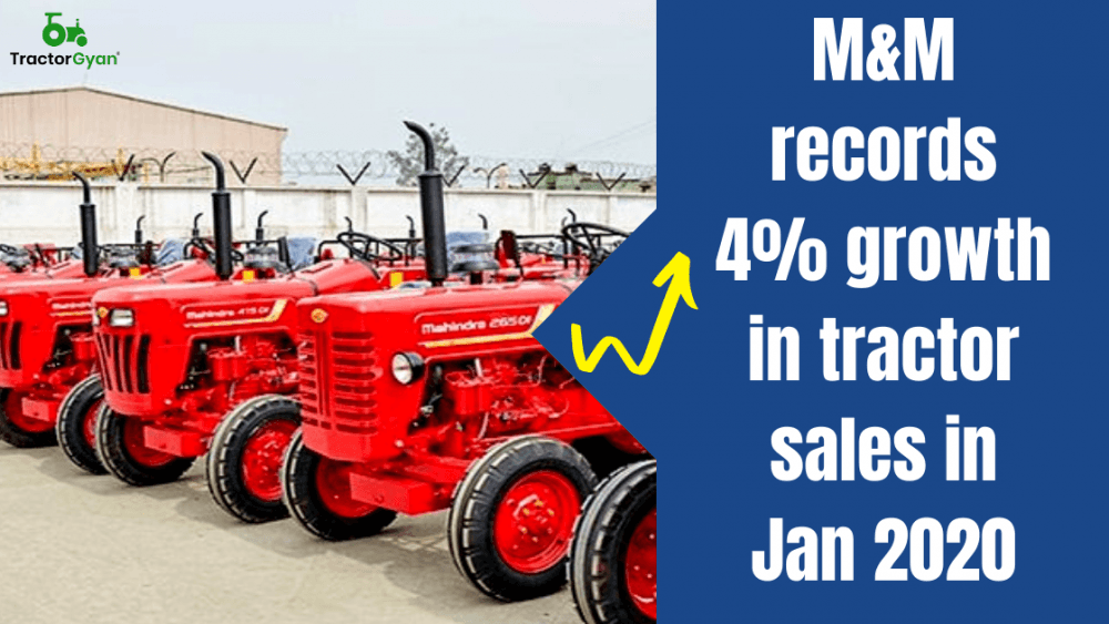 Mahindra & Mahindra records 4% growth in tractor sales in Jan 2020 Mahindra & Mahindra records 4% growth in tractor sales in Jan 2020 image