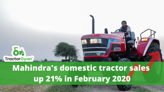 Mahindra's domestic tractor sales up 21% in February 2020 Mahindra's domestic tractor sales up 21% in February 2020 image