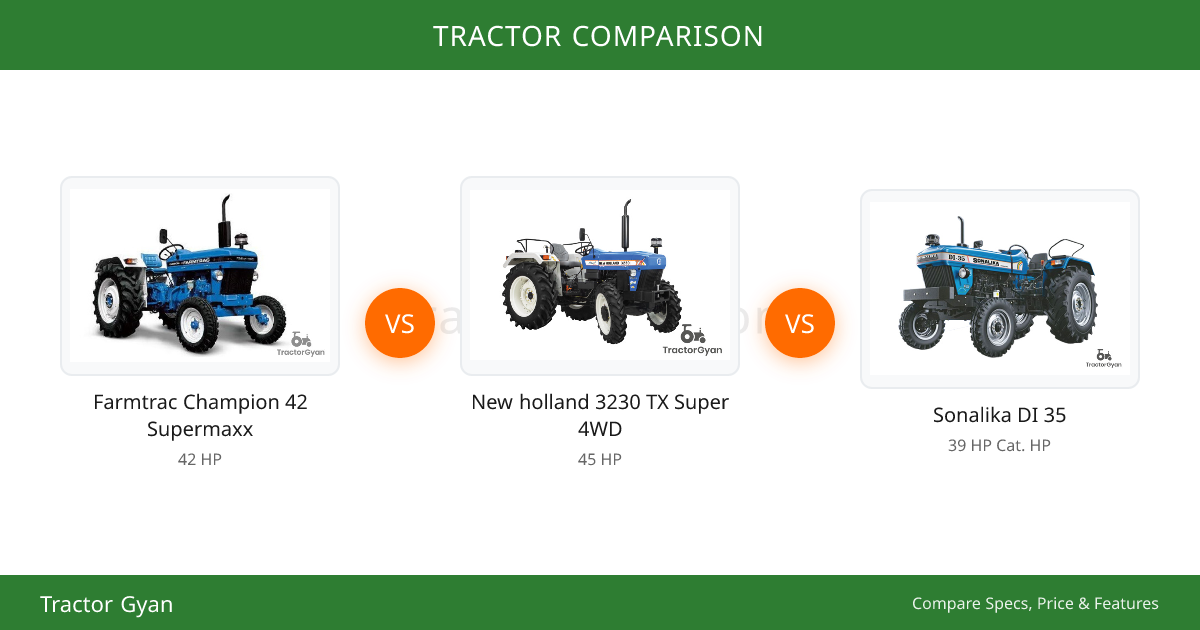 Farmtrac Champion 42 Supermaxx vs New holland 3230 TX Super 4WD ...