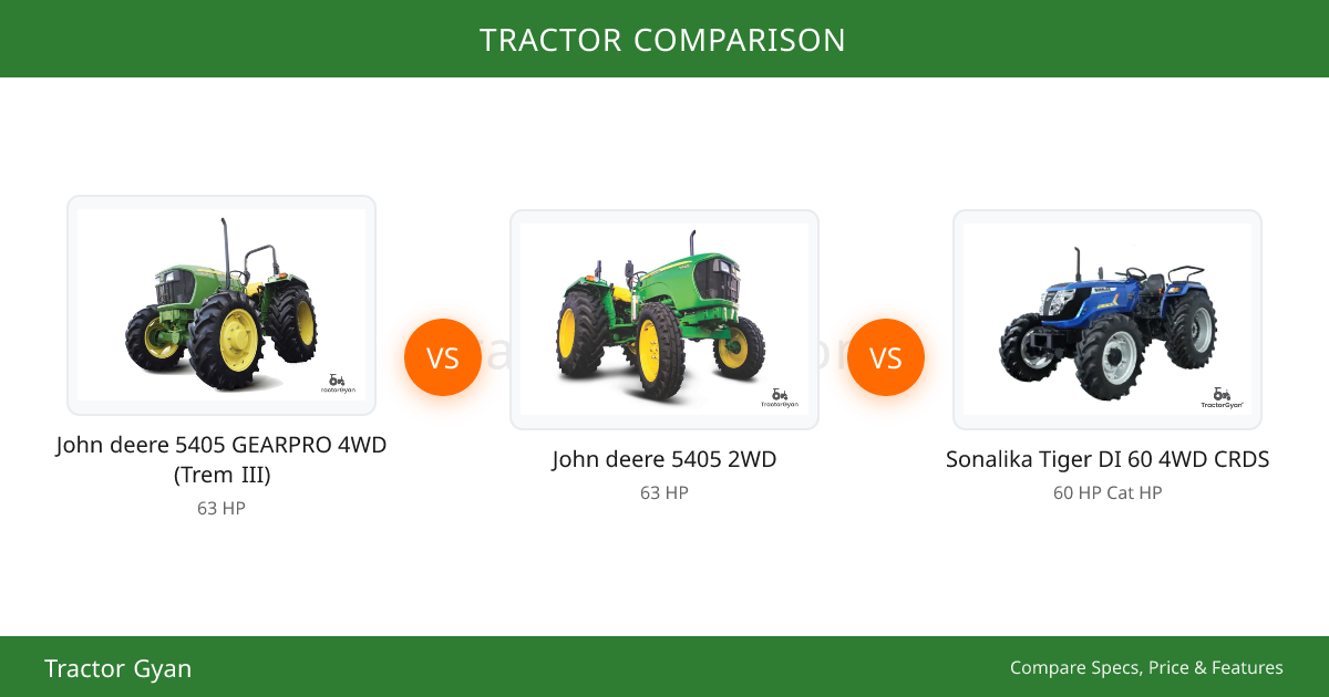 John deere 5405 GEARPRO 4WD (Trem III) vs John deere 5405 2WD ...