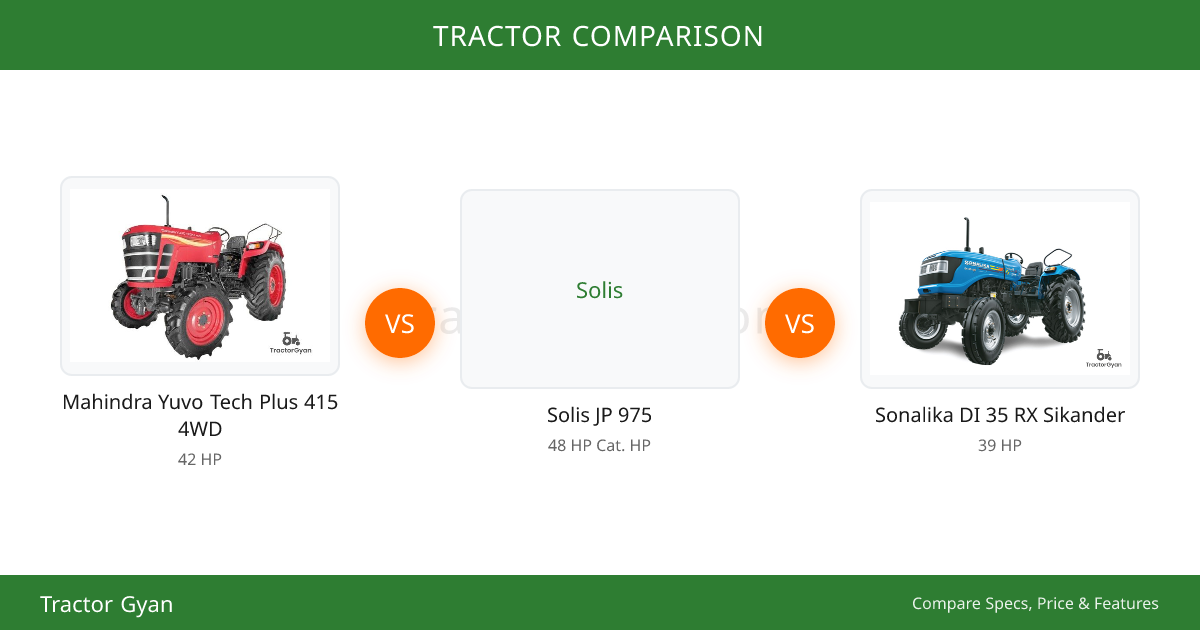 Mahindra Yuvo Tech Plus 415 4WD vs Solis JP 975 Comparison - Prices ...